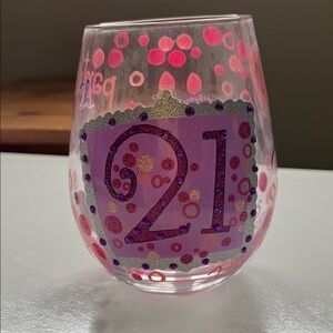 Lolita Pink and Purple 21st Birthday Glass